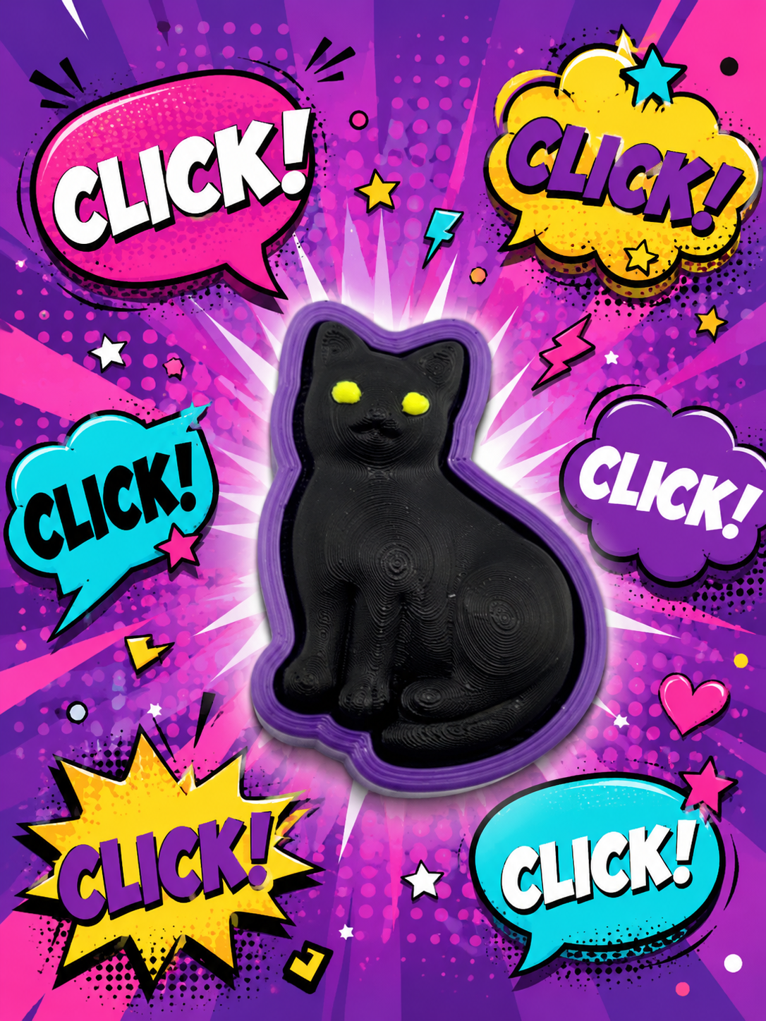 3D Printed Black Cat Clicker