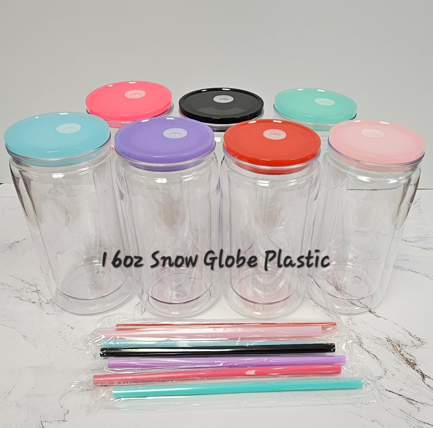 Snow Globe Tumbler 16oz Plastic