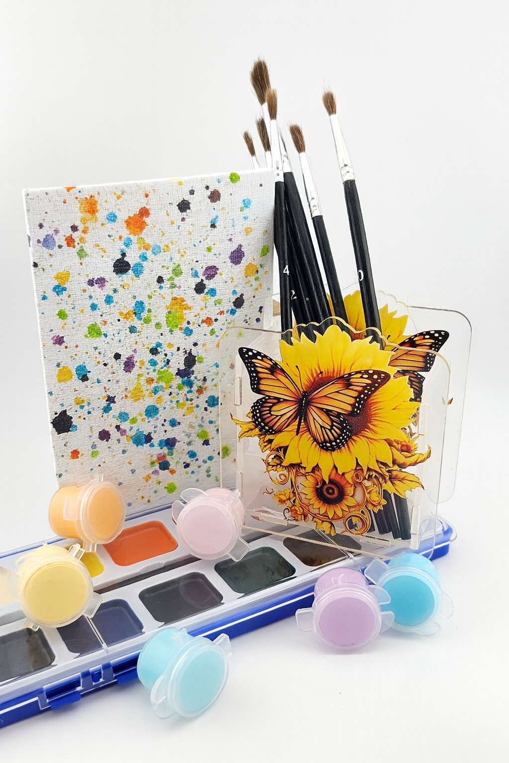 Pen Box Yellow Butterfly Sunflower 32