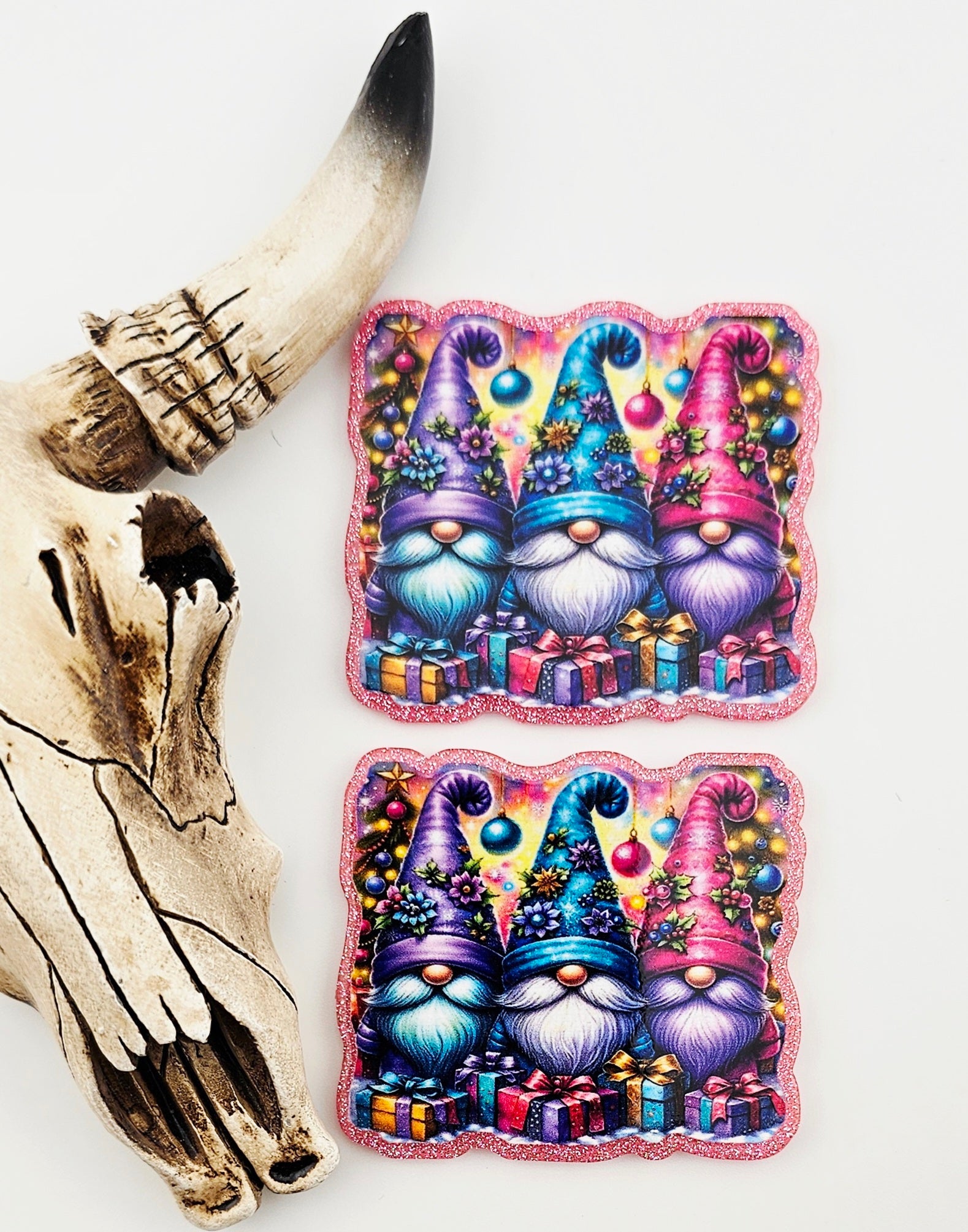Flatback Bright Christmas Gnomes 123