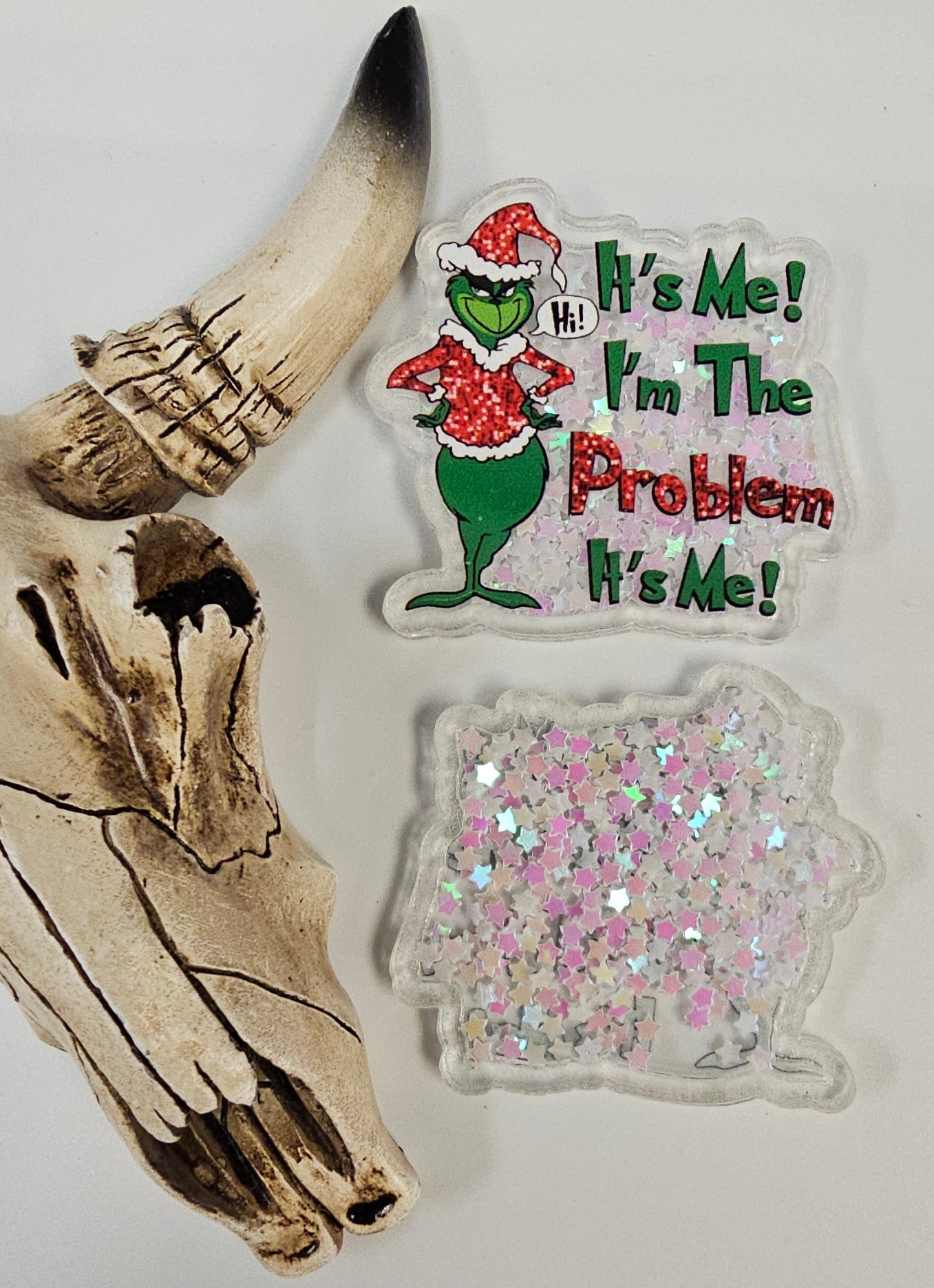 Flatback Glitter Shaker It's Me I'm The Problem It's Me GS 107