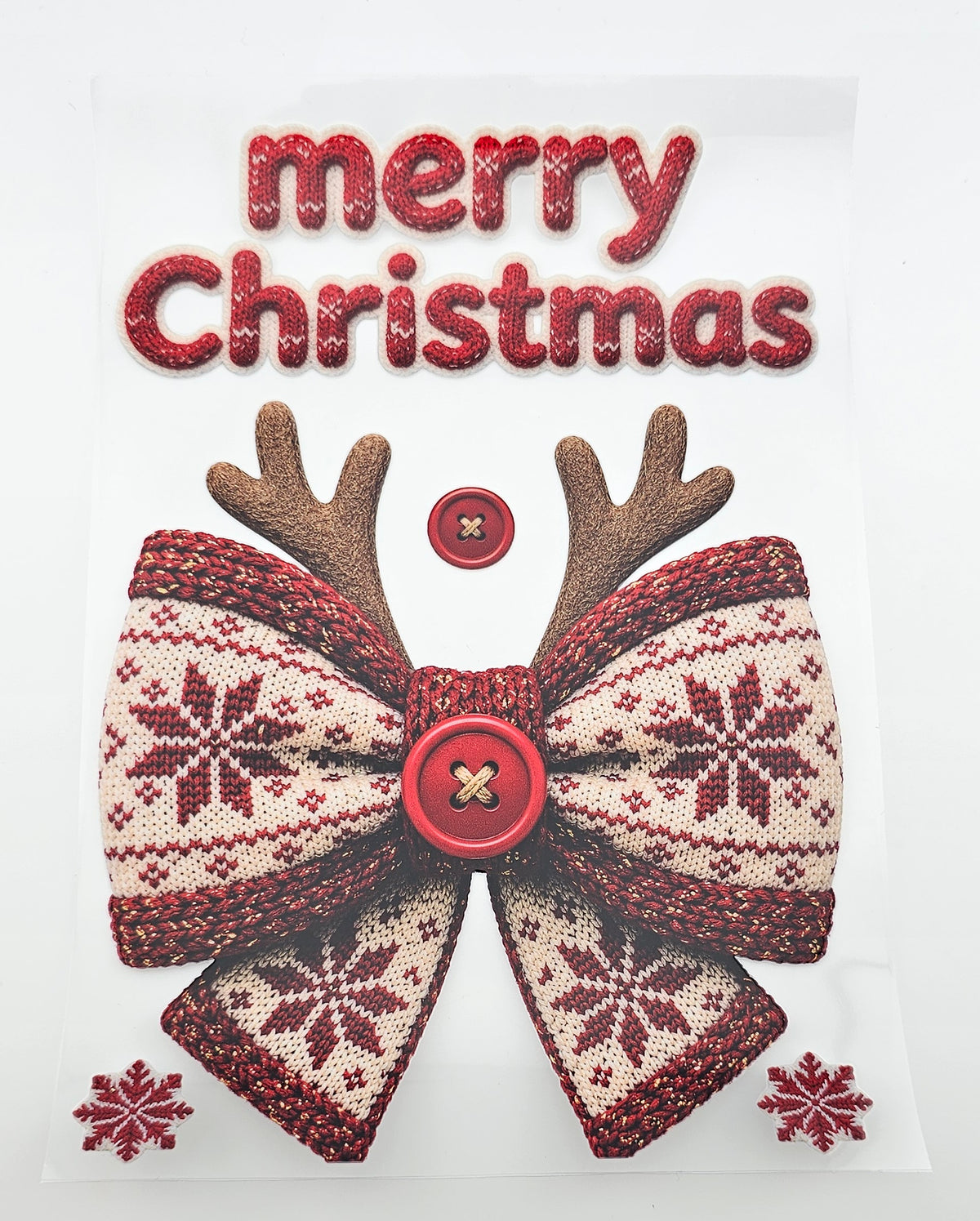 UVDTF Merry Christmas Sweater Bow A5 Notebook Wrap