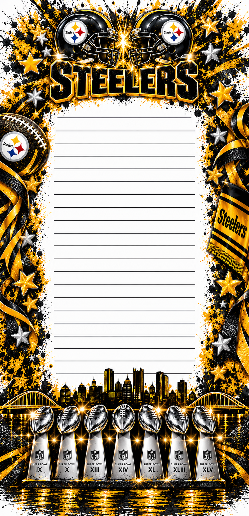 Steelers Pittsburgh Football Notepad