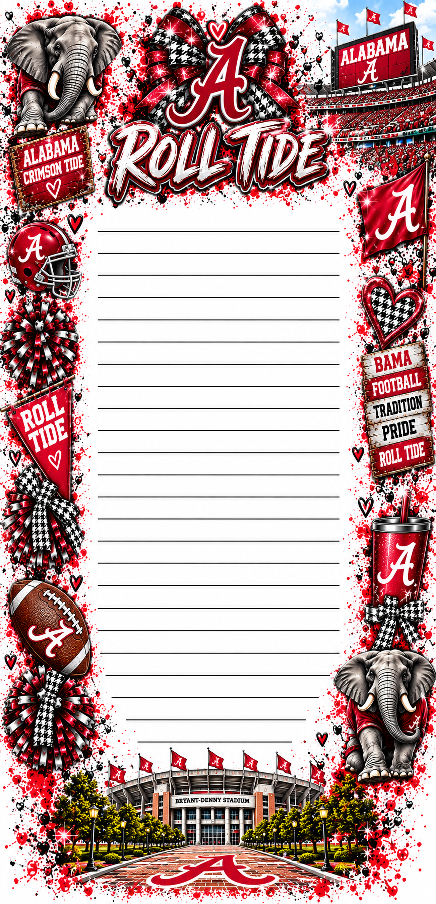 Roll Tide Football Notepad