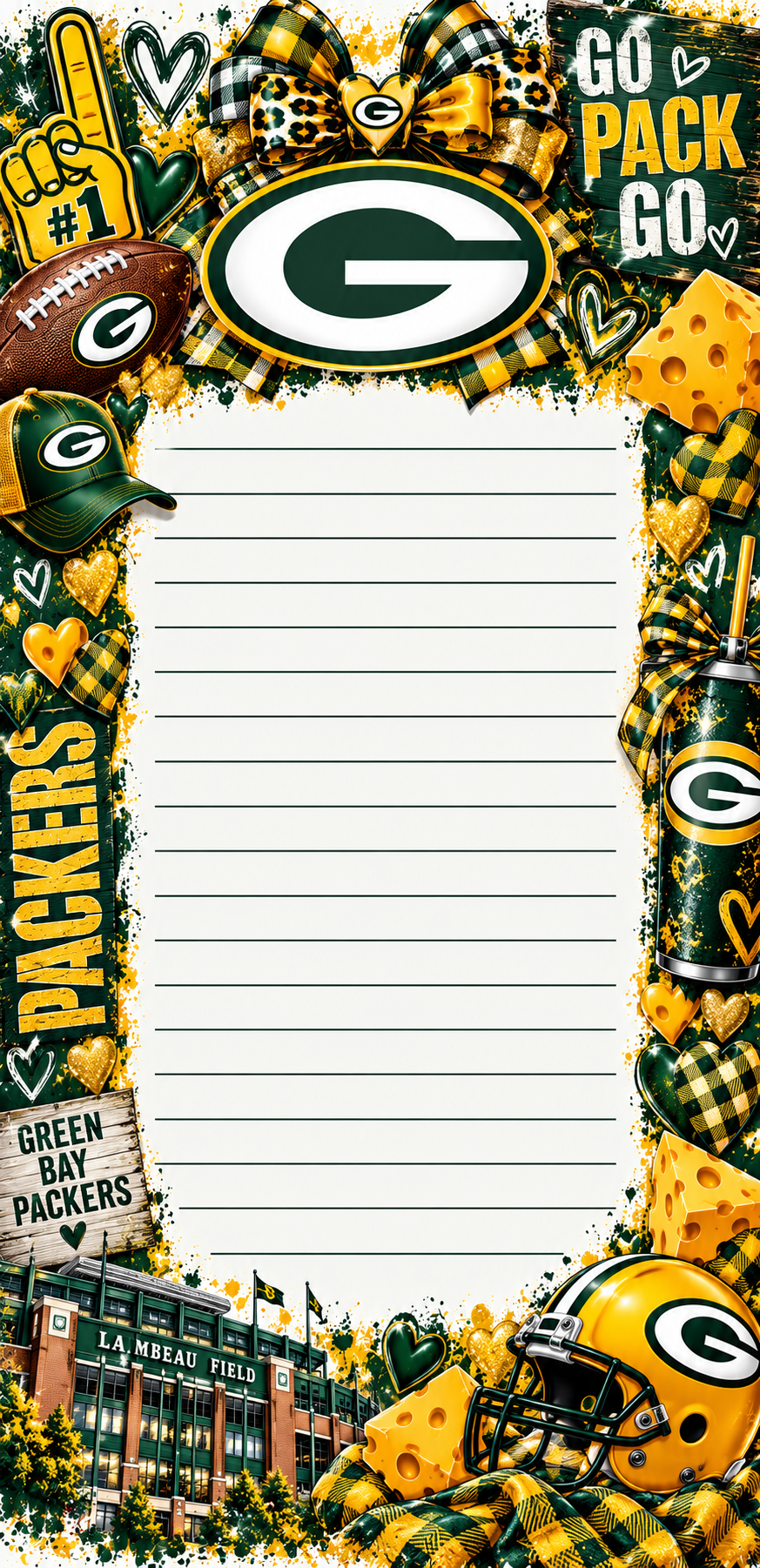 Green Bay Football Notepad