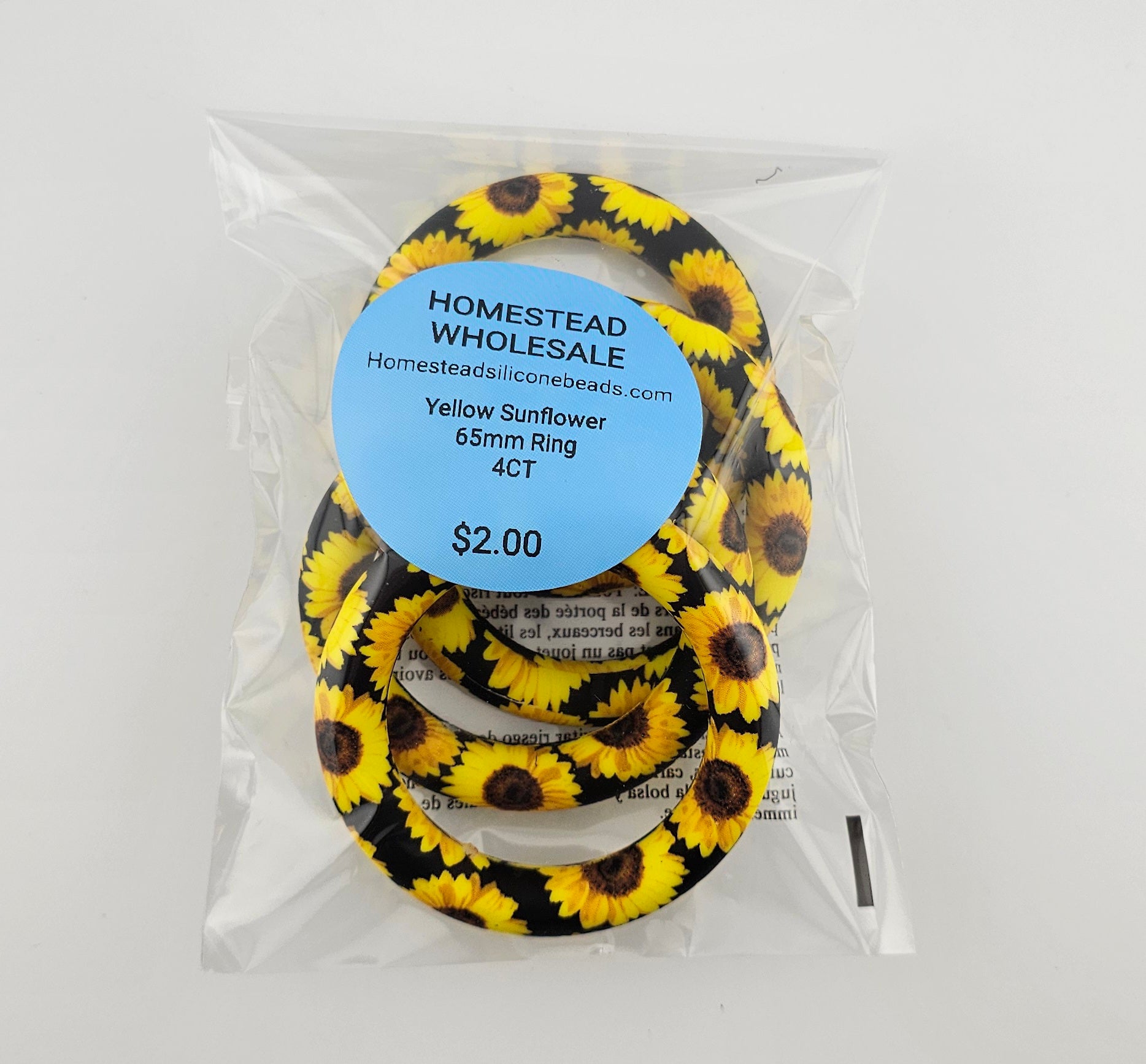65mm Ring Yellow Sunflower 4CT