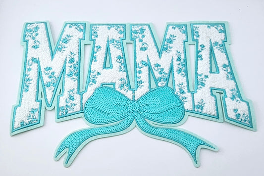 Turquoise Mama Chenille Heat Transfer