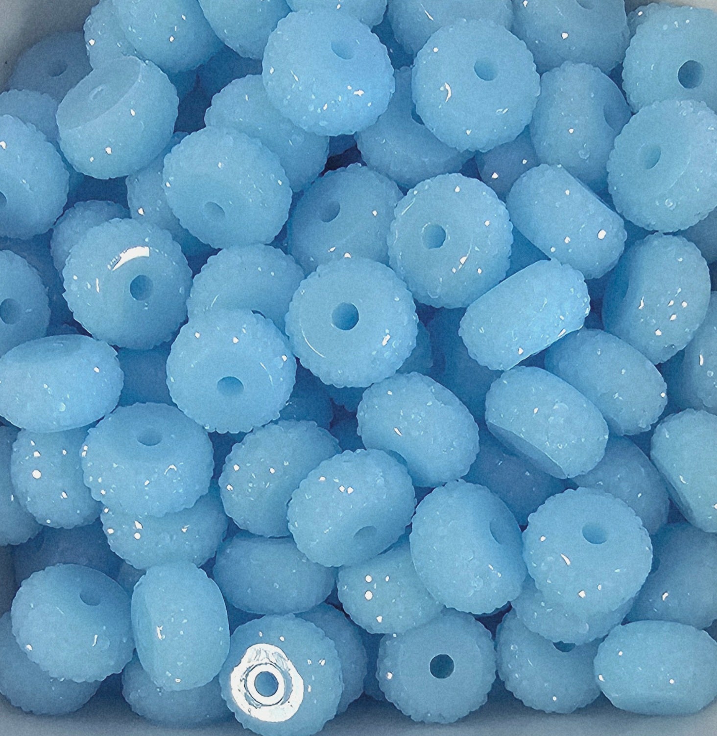 Resin Rhinestone Spacer 12mm Baby Blue  #2