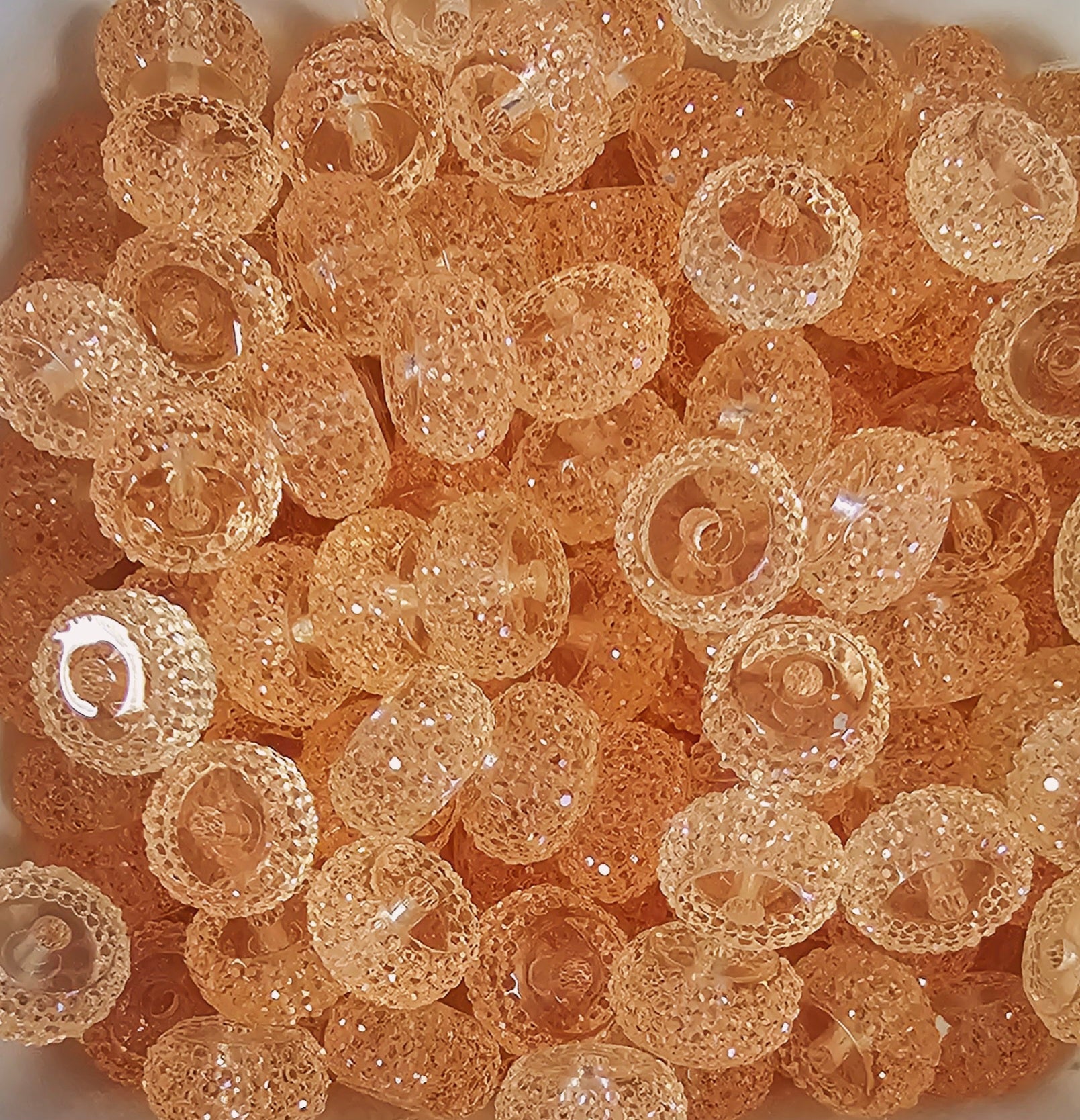 Resin Rhinestone Spacer 12mm Translucent Peach #57