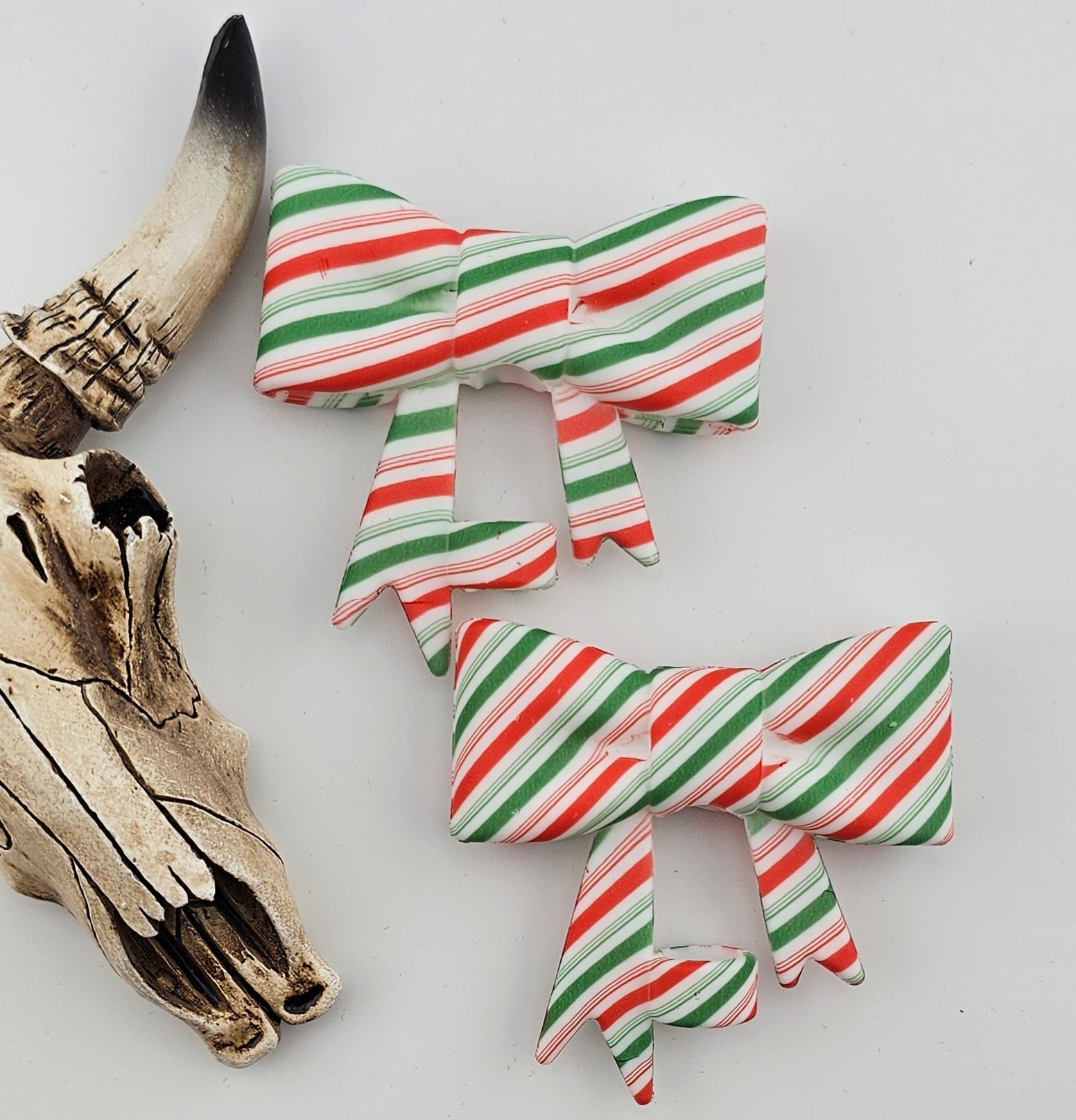 Straw Topper Bow Christmas  Candy Cane