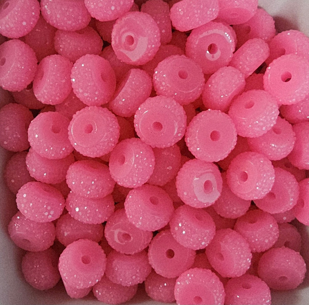 Resin Rhinestone Spacer 12mm Baby Pink #10