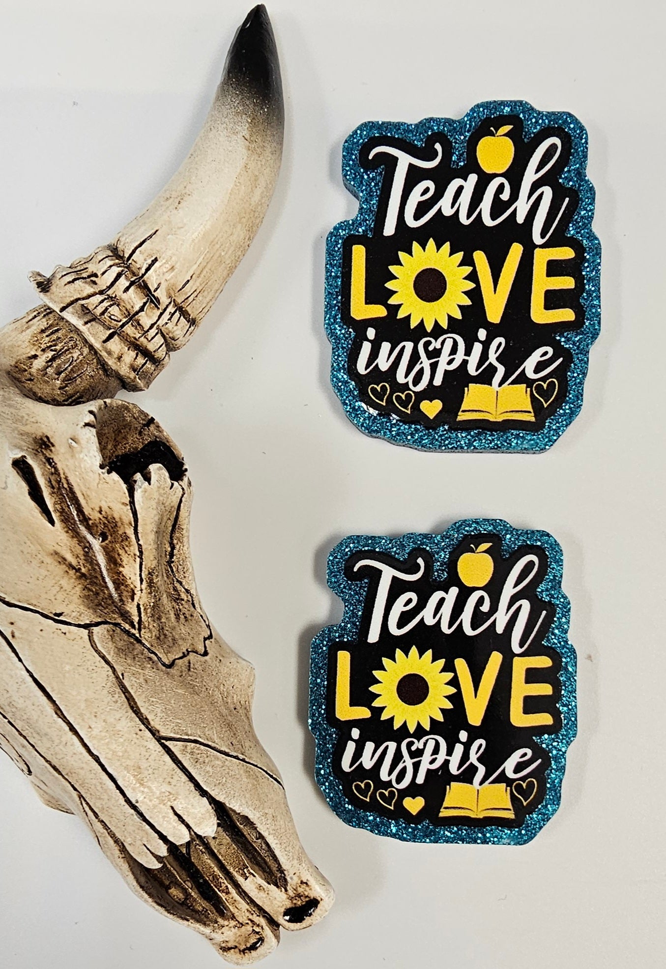 Flatback Teach Love Inspire Sunflower 129