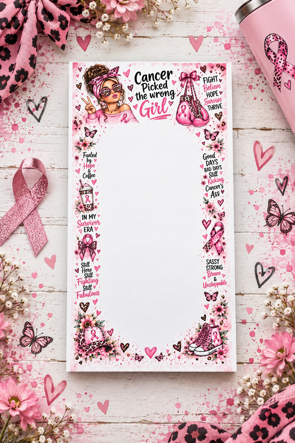Breast Cancer Picked the Wrong Girl Notepad