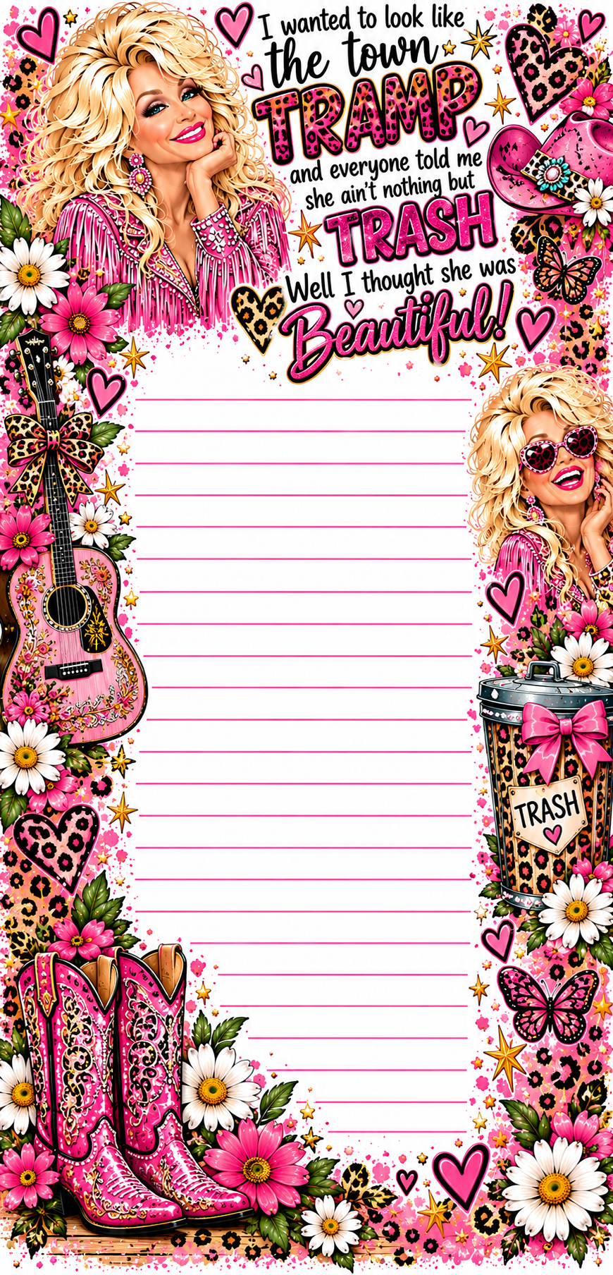 Dolly She Ain't Nothing but Trash Notepad