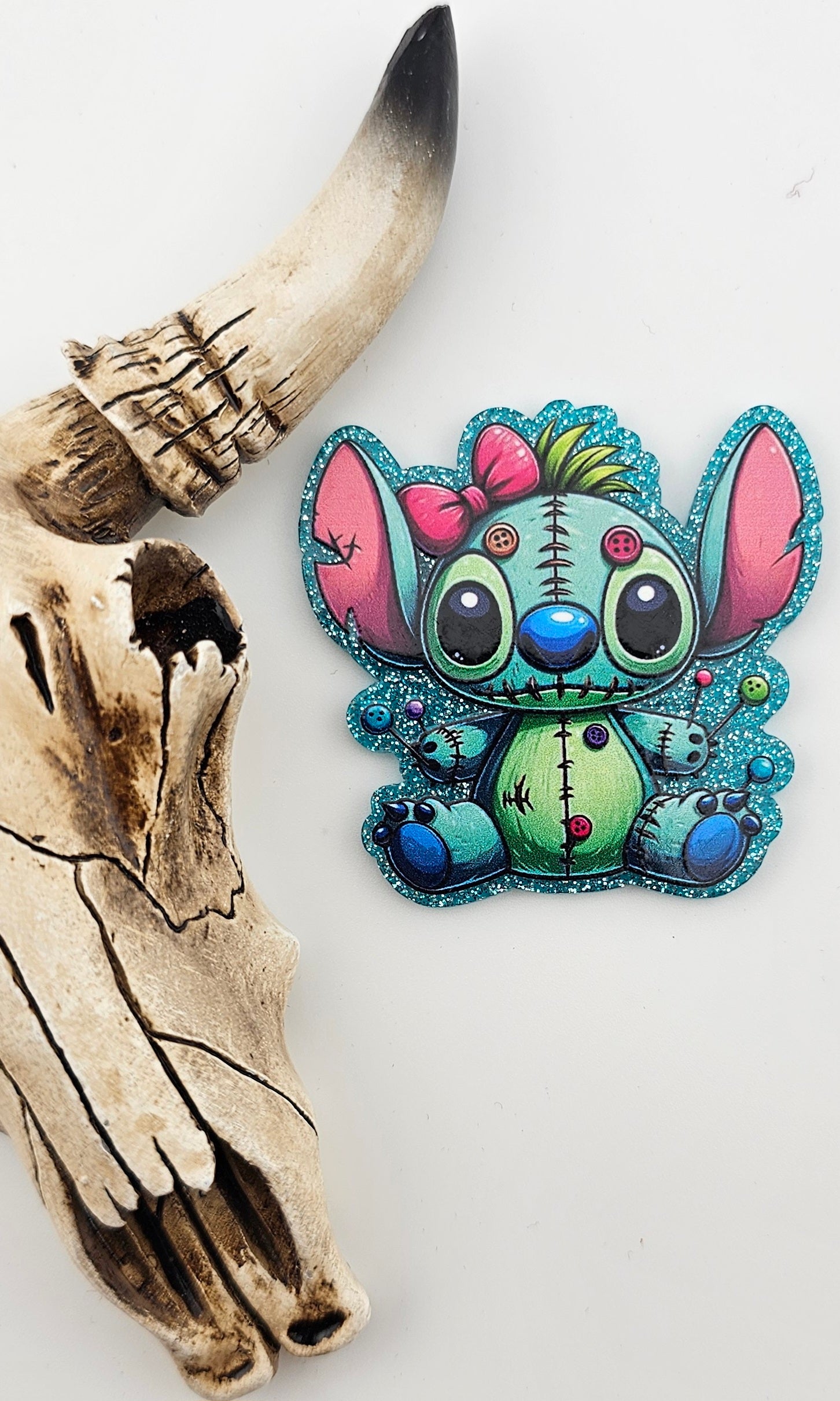 Flatback Blue Monster with Bow 313