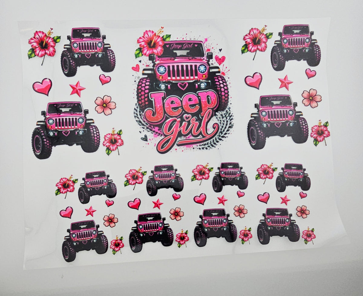 UVDTF Jeep Girl  40oz Wrap