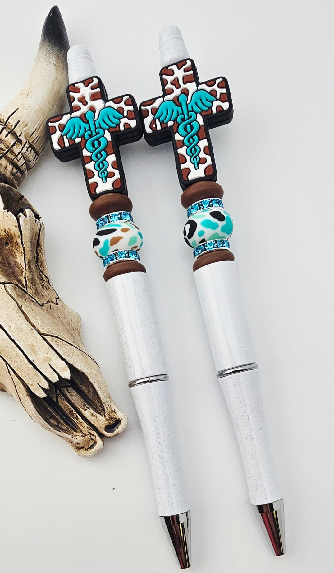 Pre-Made Turquoise Medical Cross Pen