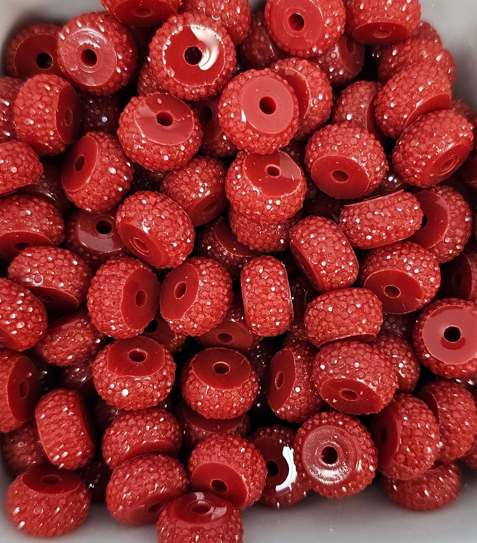 Resin Rhinestone Spacer 12mm Dark Red #44