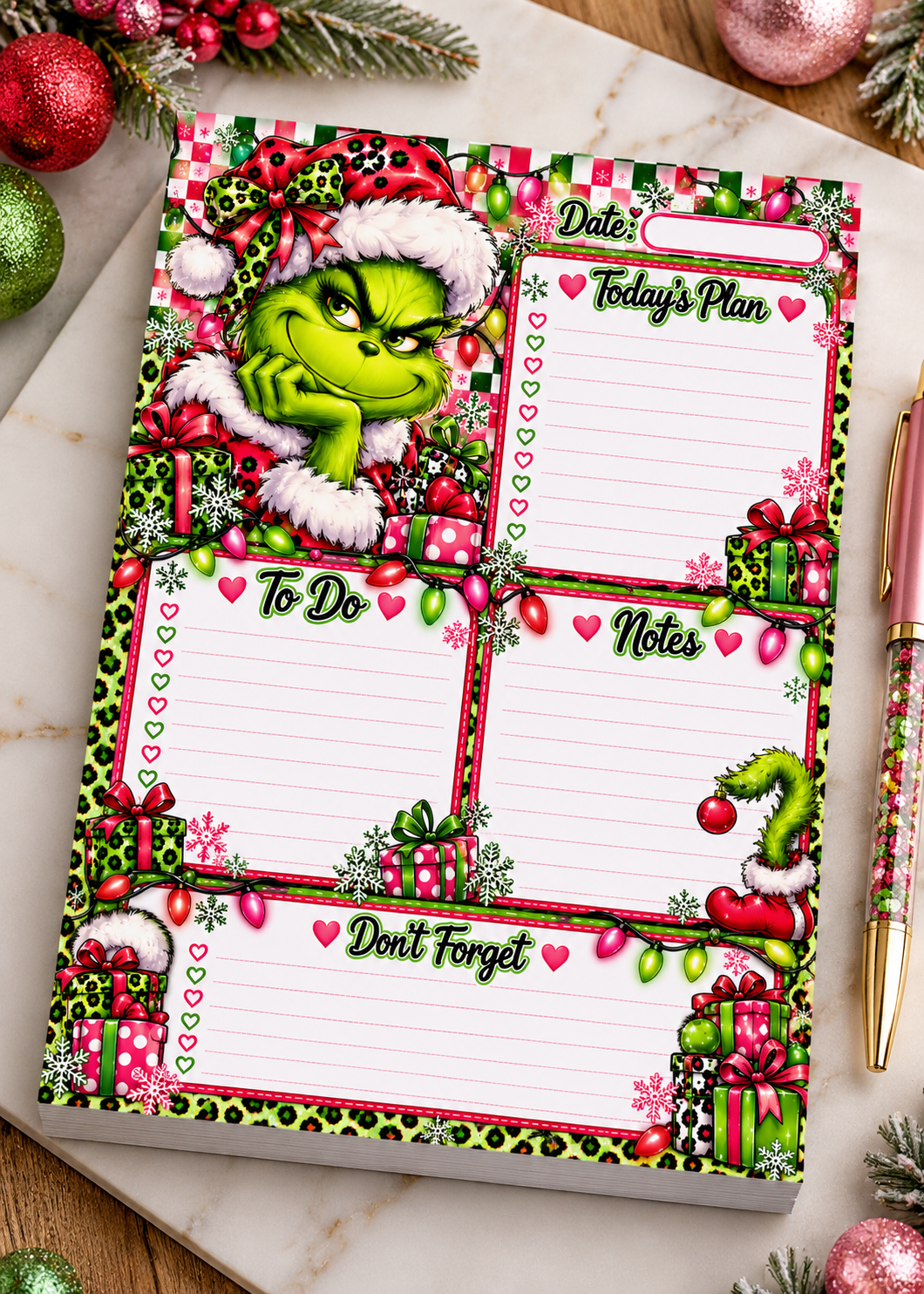 Grinchy Daily Planner Notepad