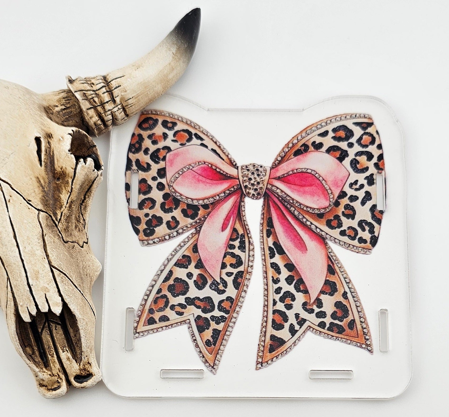 Pen Box Pink Leopard Bow 64