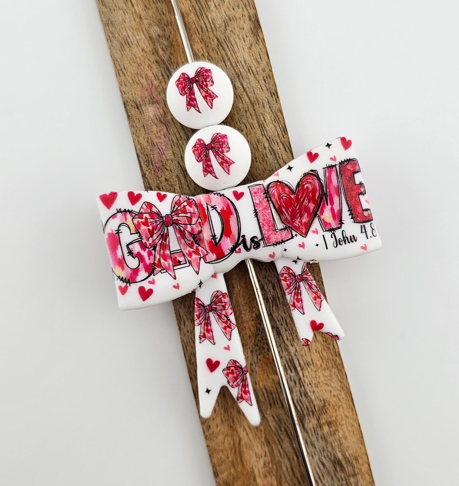 Large Bow Focal & 15mm Print God is Love *Custom*