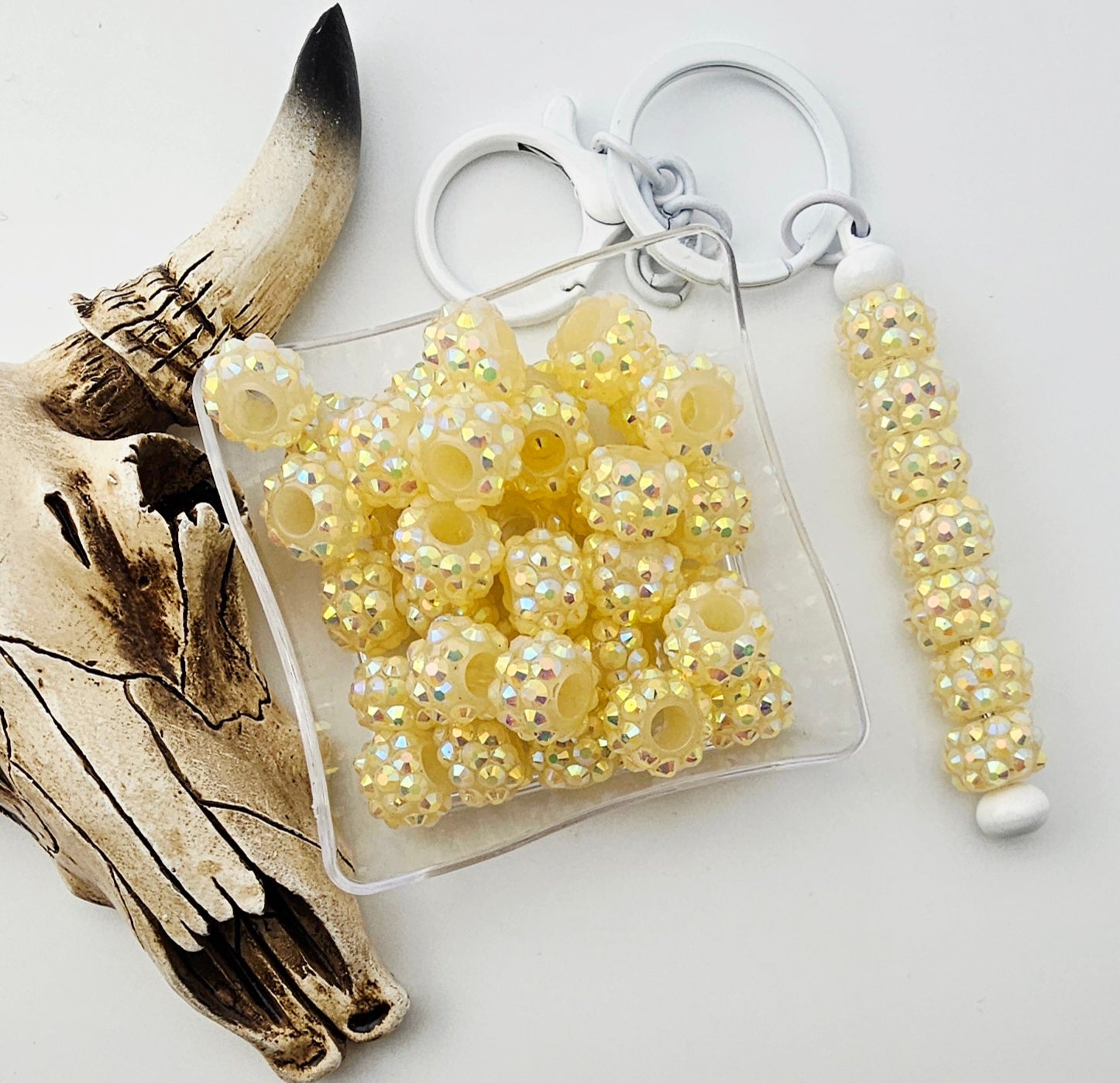 Spacer Rhinestone 12mm Buttercream (Large Hole)
