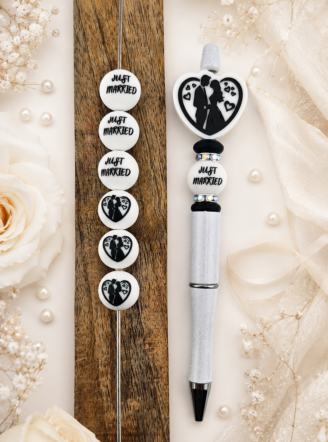 Just Married Double-sided Print Bead