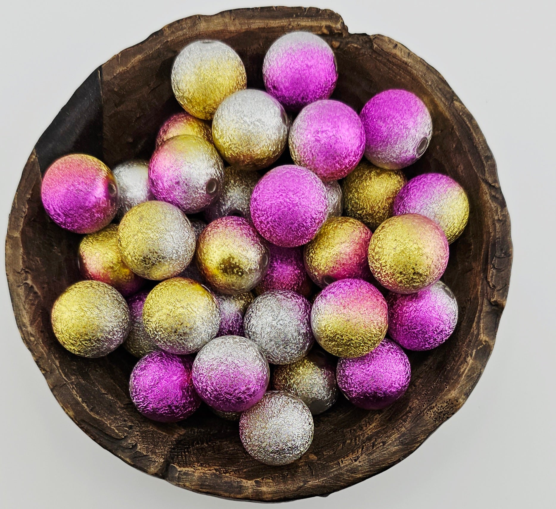 20mm Acrylic Metallic Foil Beads