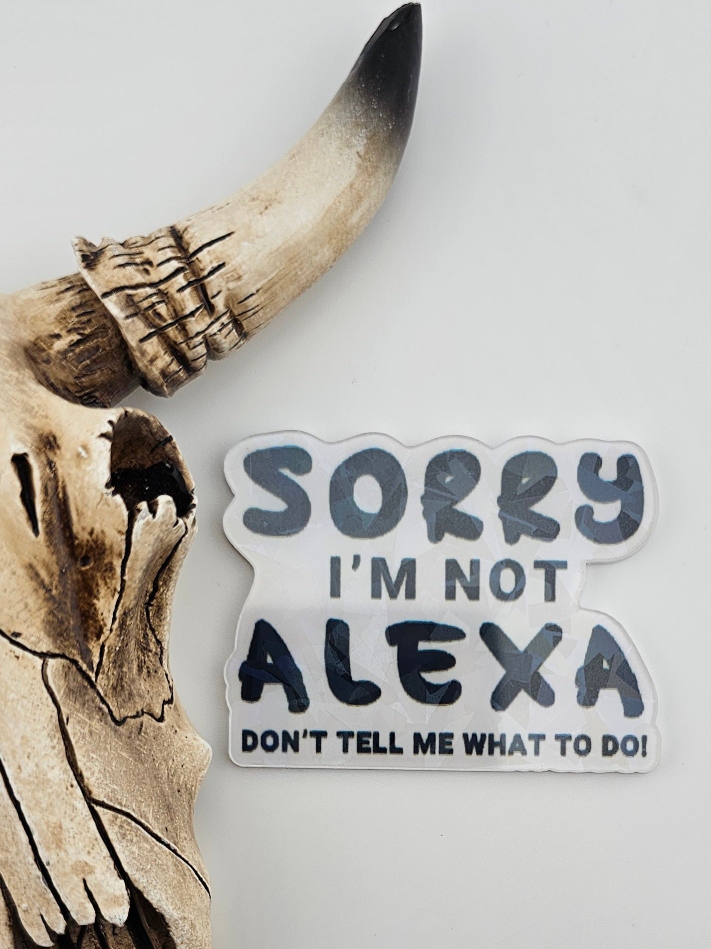 Flatback Sorry I'm Not Alexa Don't Tell Me What To Do 195 *Remove protective film front and back*