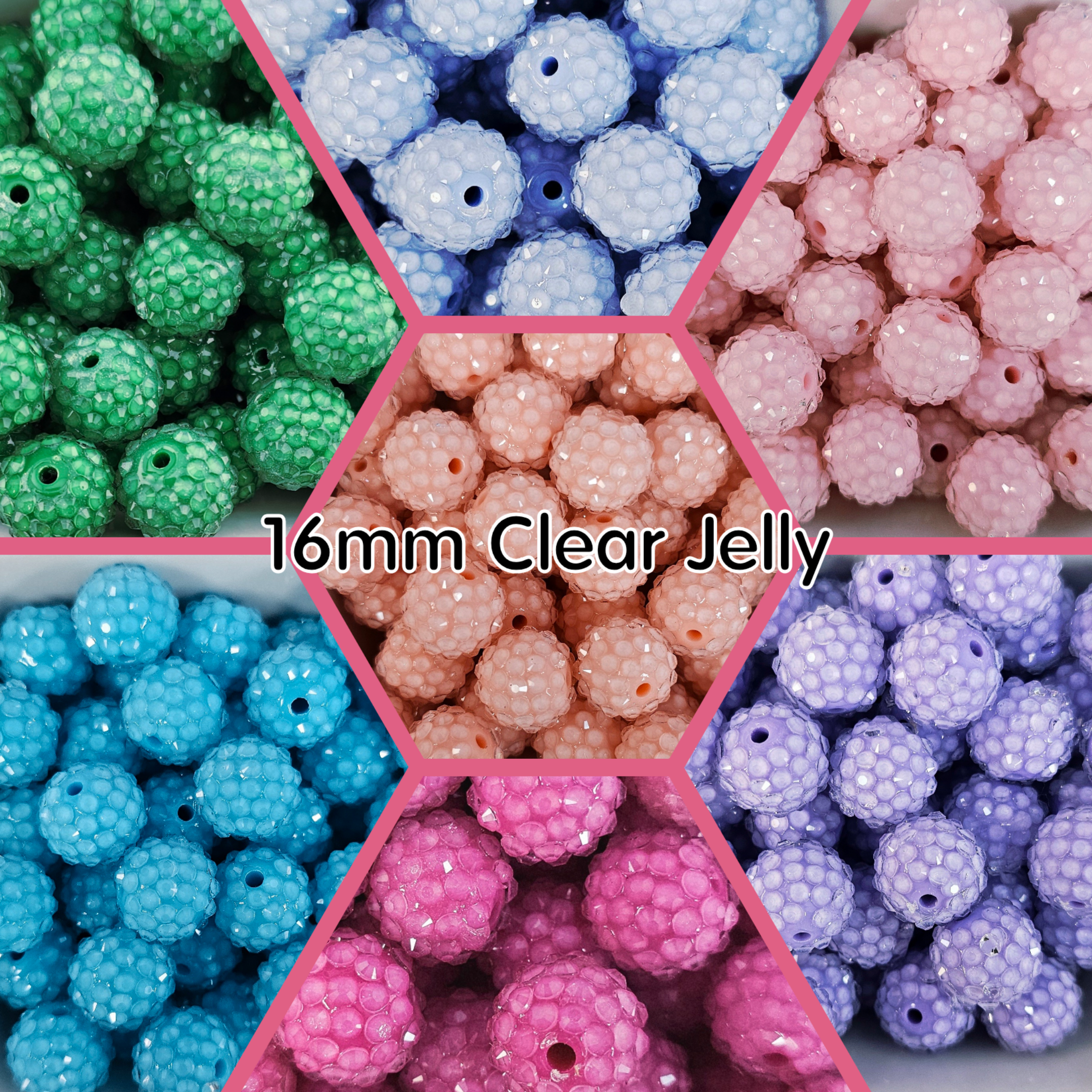 Rhinestone 16mm Clear Jelly Acrylic