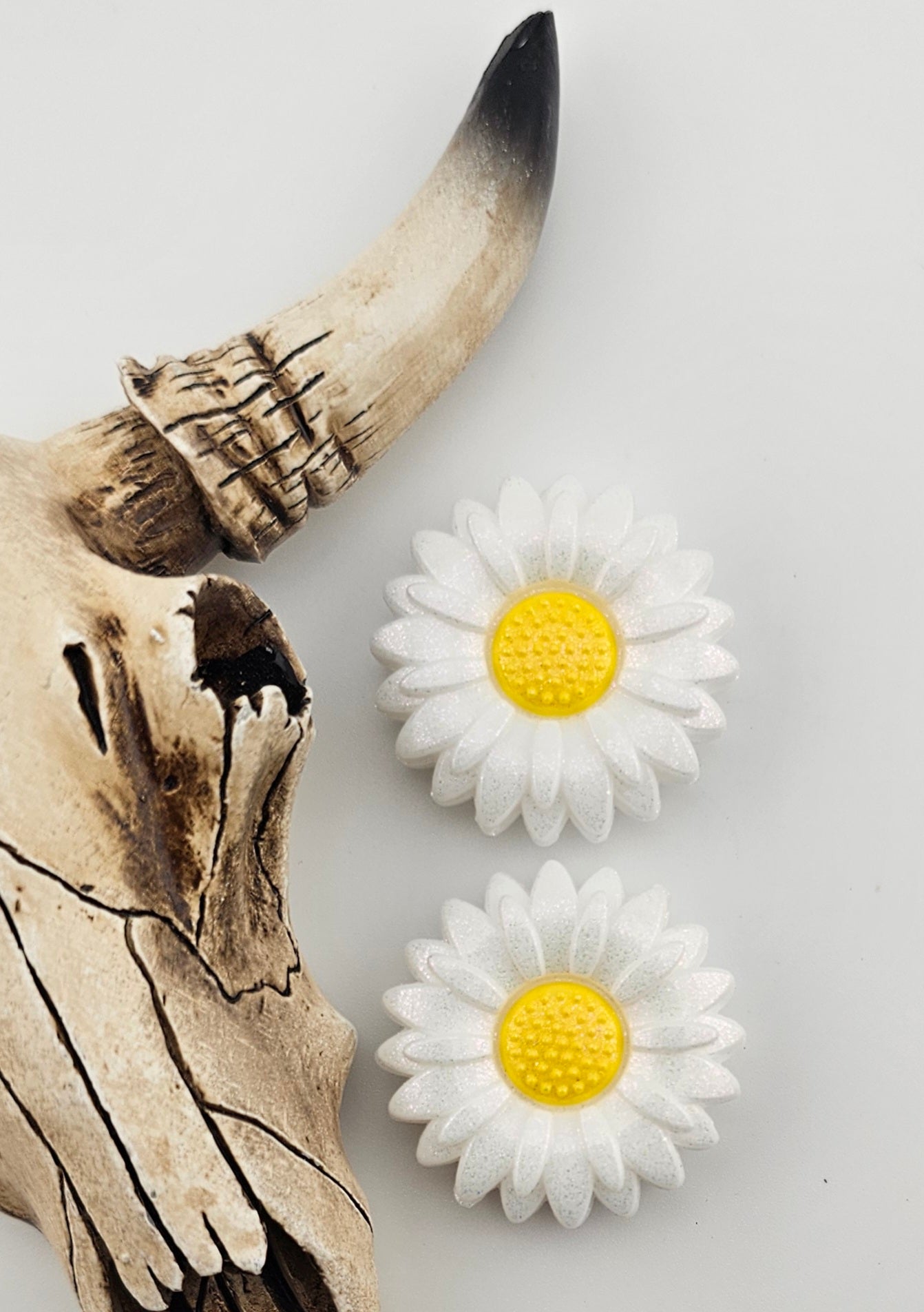 Opal Sunflower Daisy White/Yellow 30mm Focal