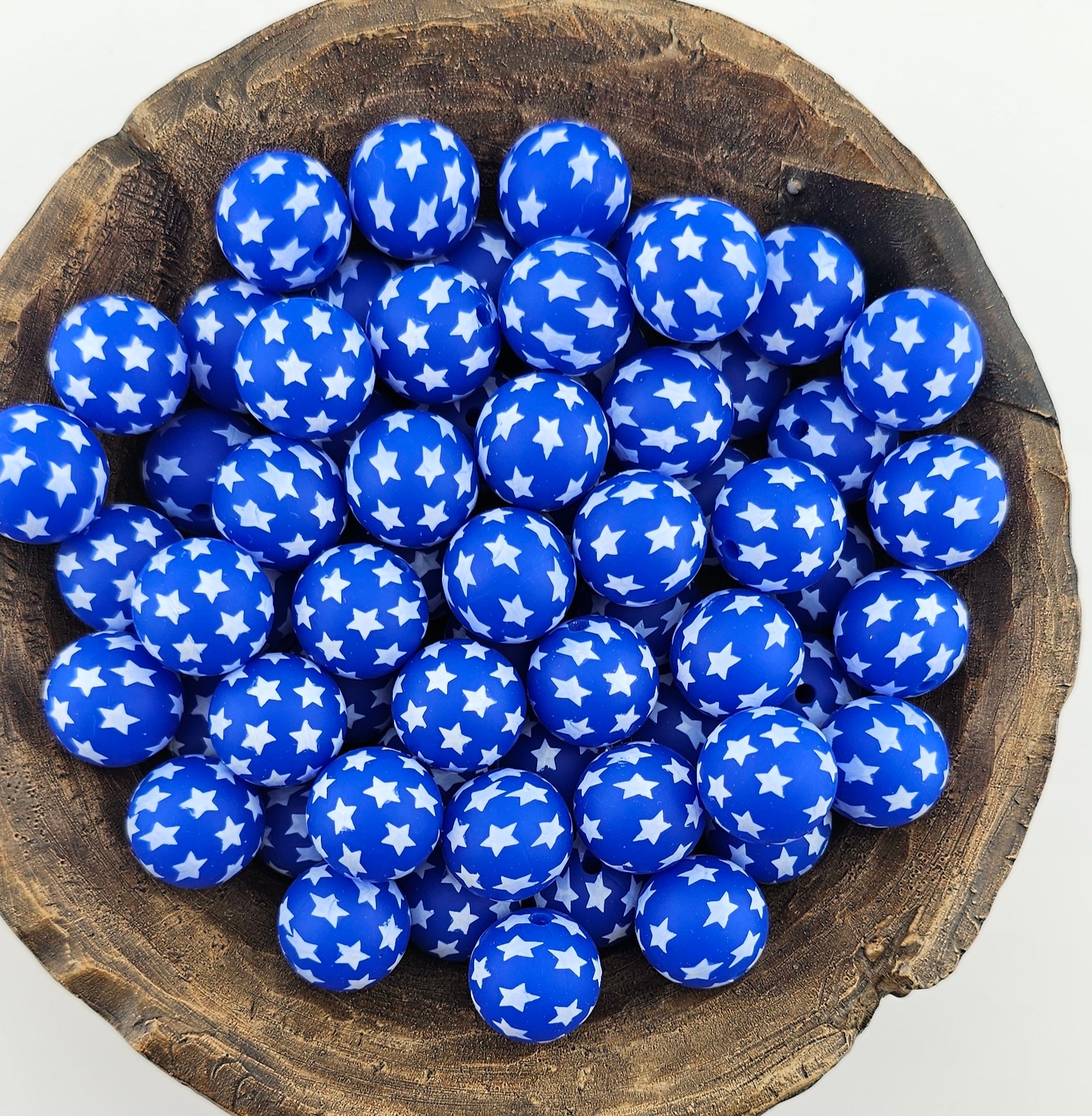 Blue White Stars Print