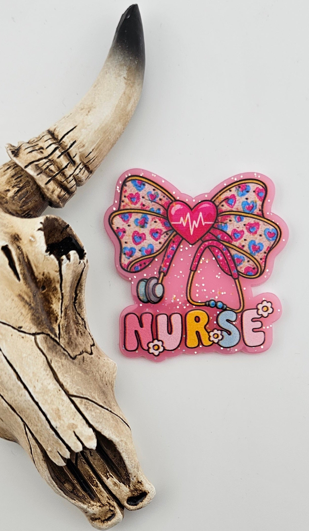 Flatback Nurse Bow Stethoscope Heartbeat 537