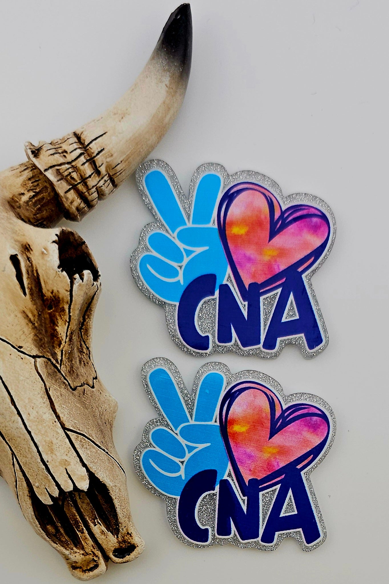 Flatback Peace Love CNA Silver 266
