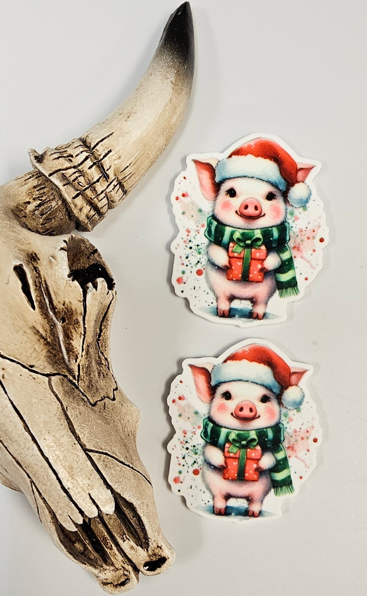 Flatback Christmas Piggy 492