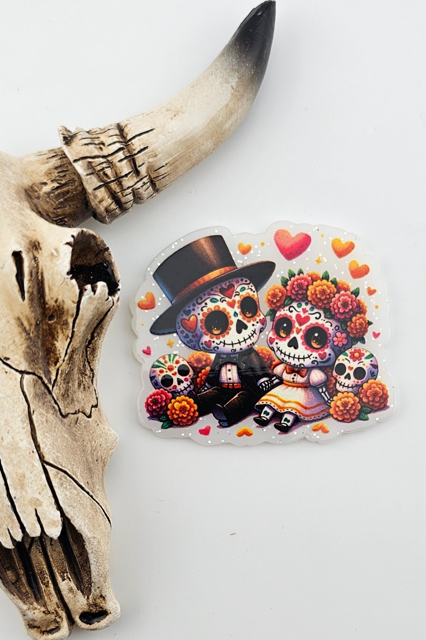 Flatback Sugar Skull Love Couple 186