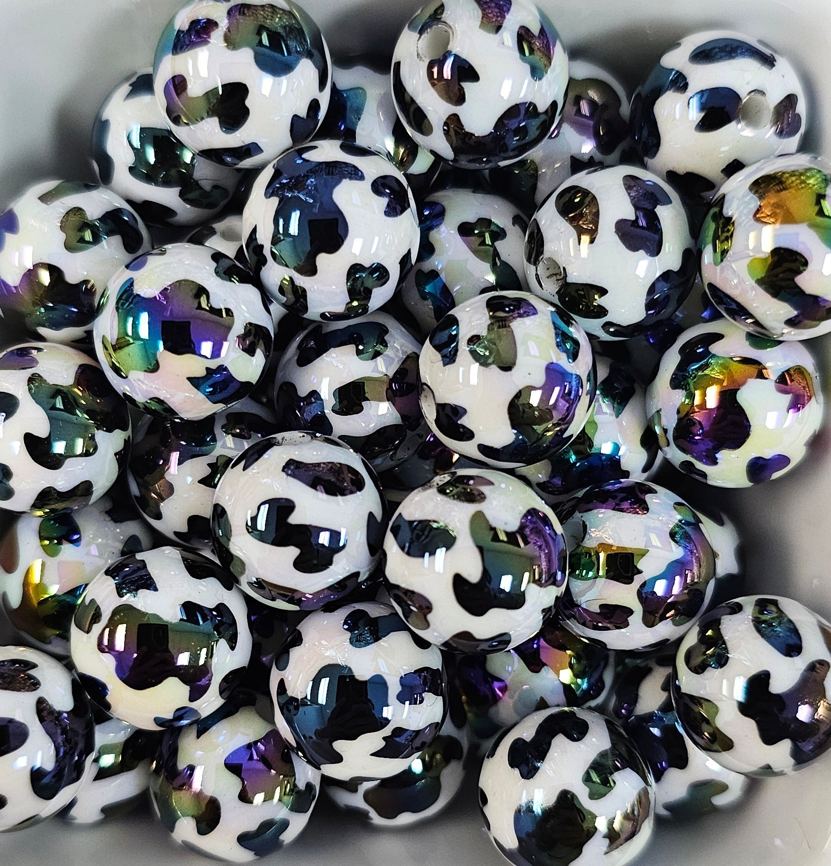 Black Cow Print 16mm Acrylic