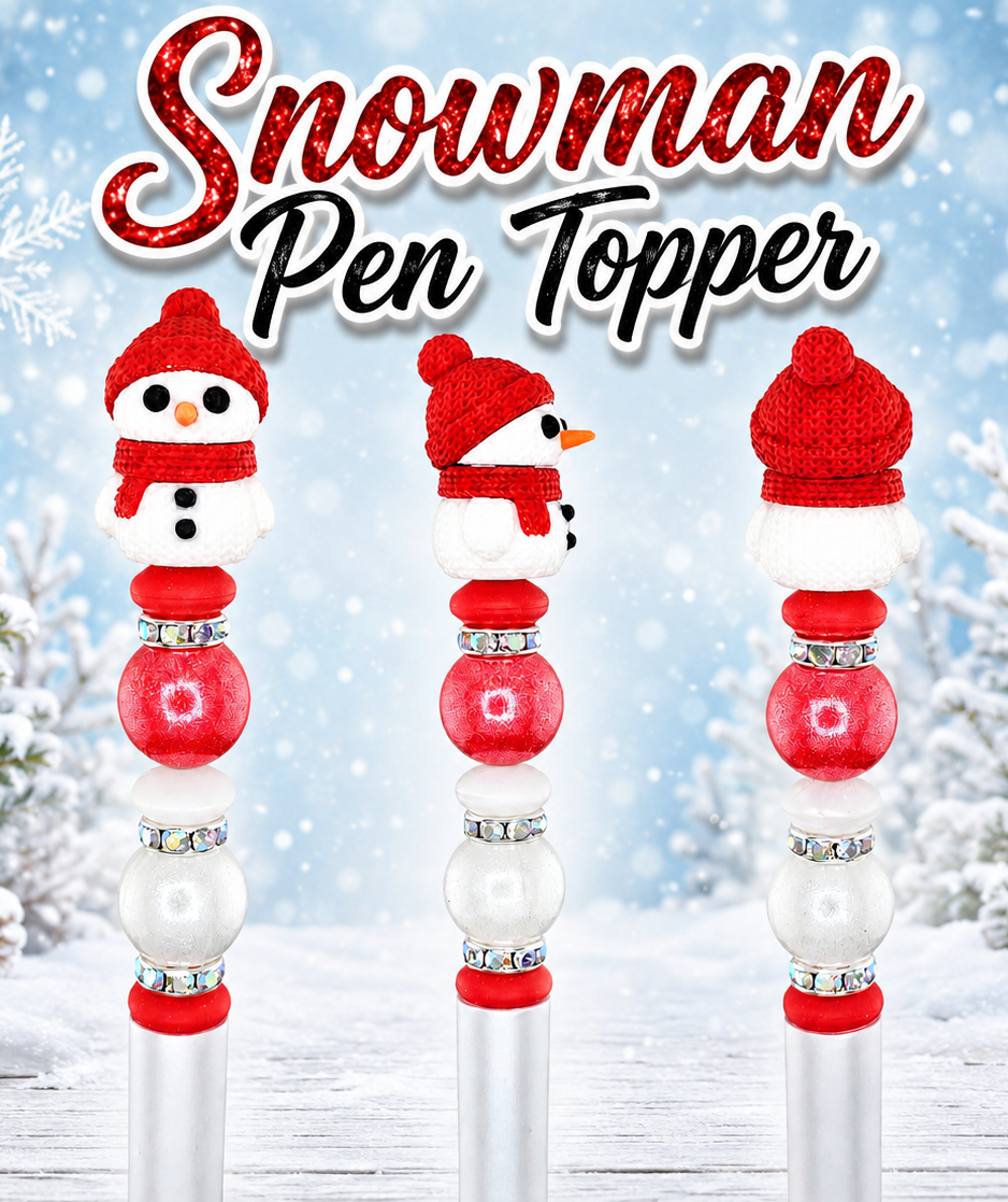 Snowman Pen Topper *not silicone* printed by a 3D printer