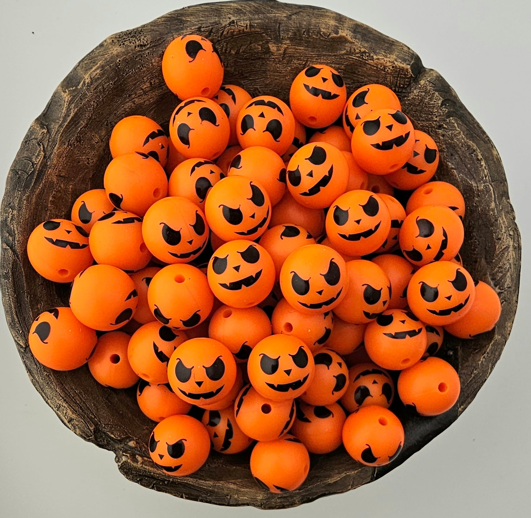Jack O Lantern Skeleton Face Orange Print