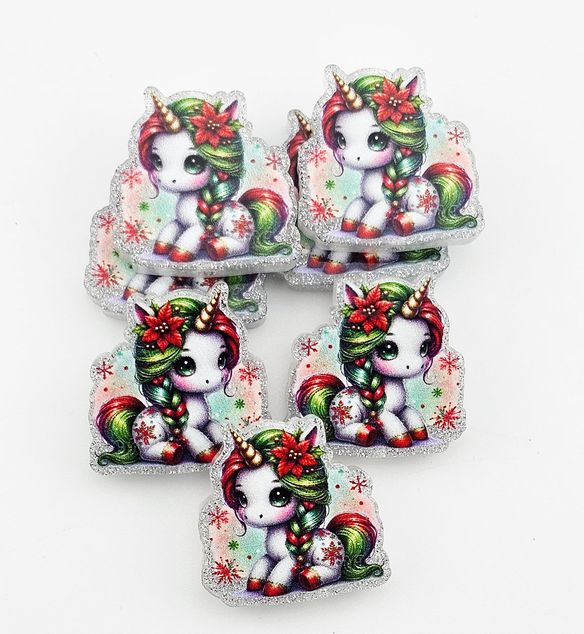 Acrylic Focal Holly Jolly Unicorn AF103