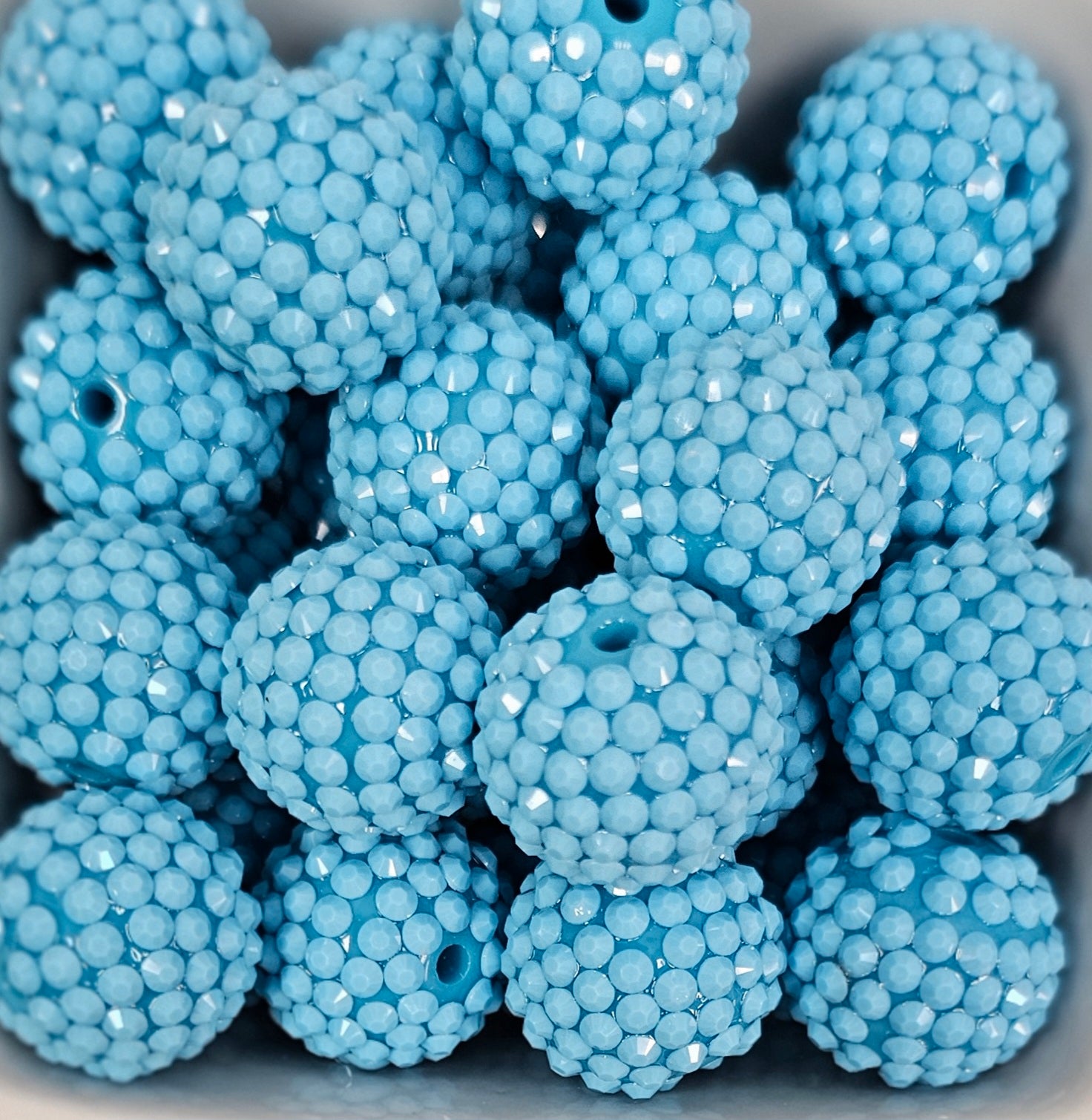 Rhinestone 20mm Sky Blue Jelly  Acrylic
