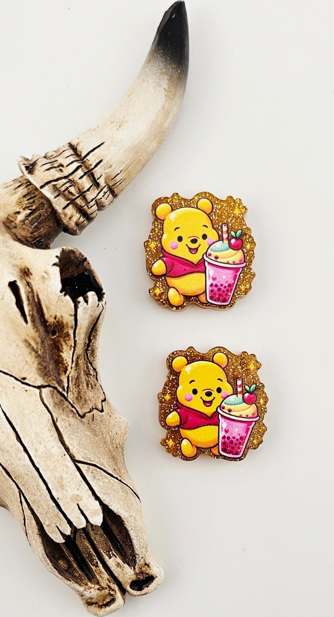 Acrylic Yellow Bear with Drink Focal - AF117