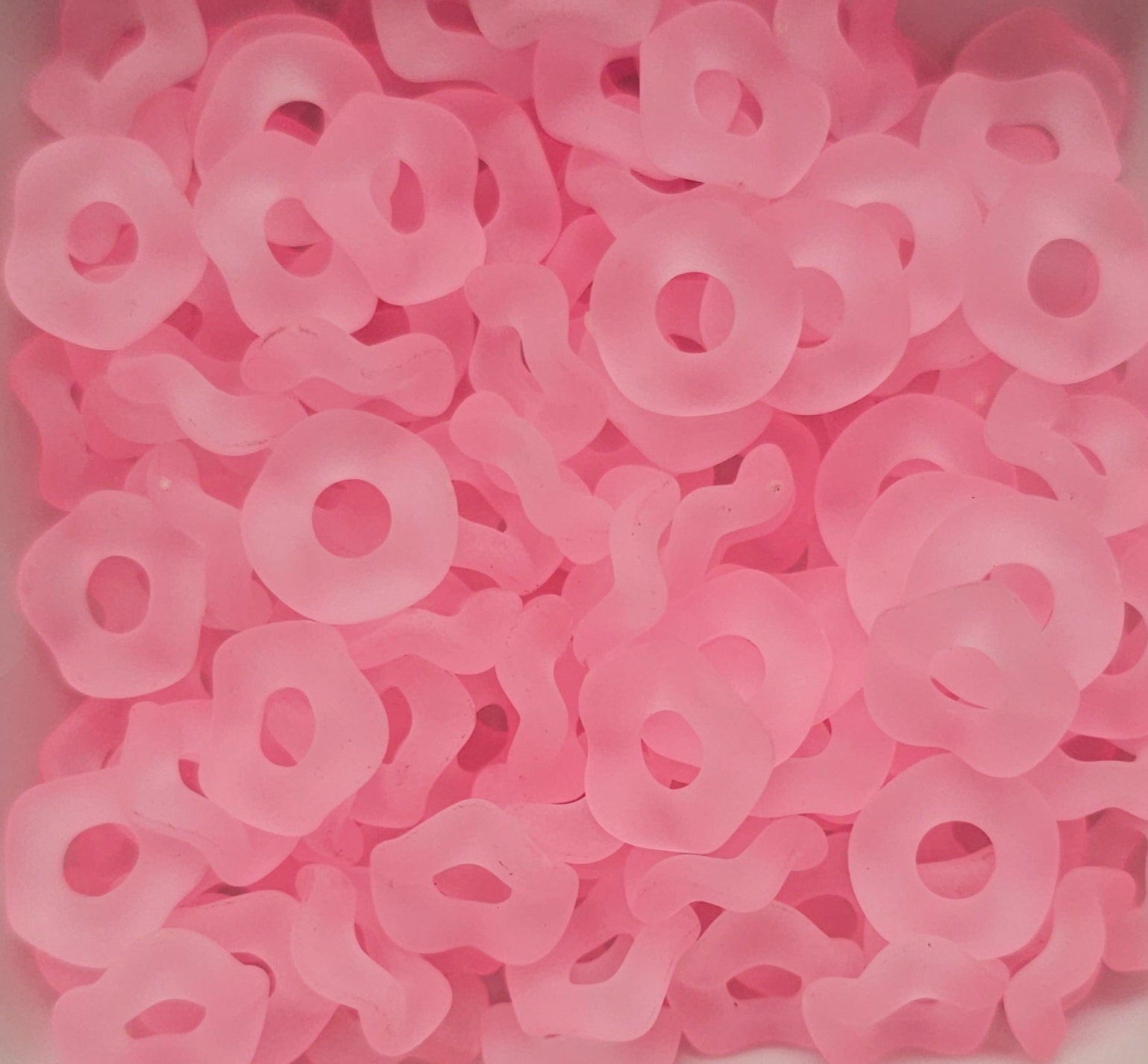 Wavey Frosted  Acrylic Spacers 12mm (10ct) Large Hole