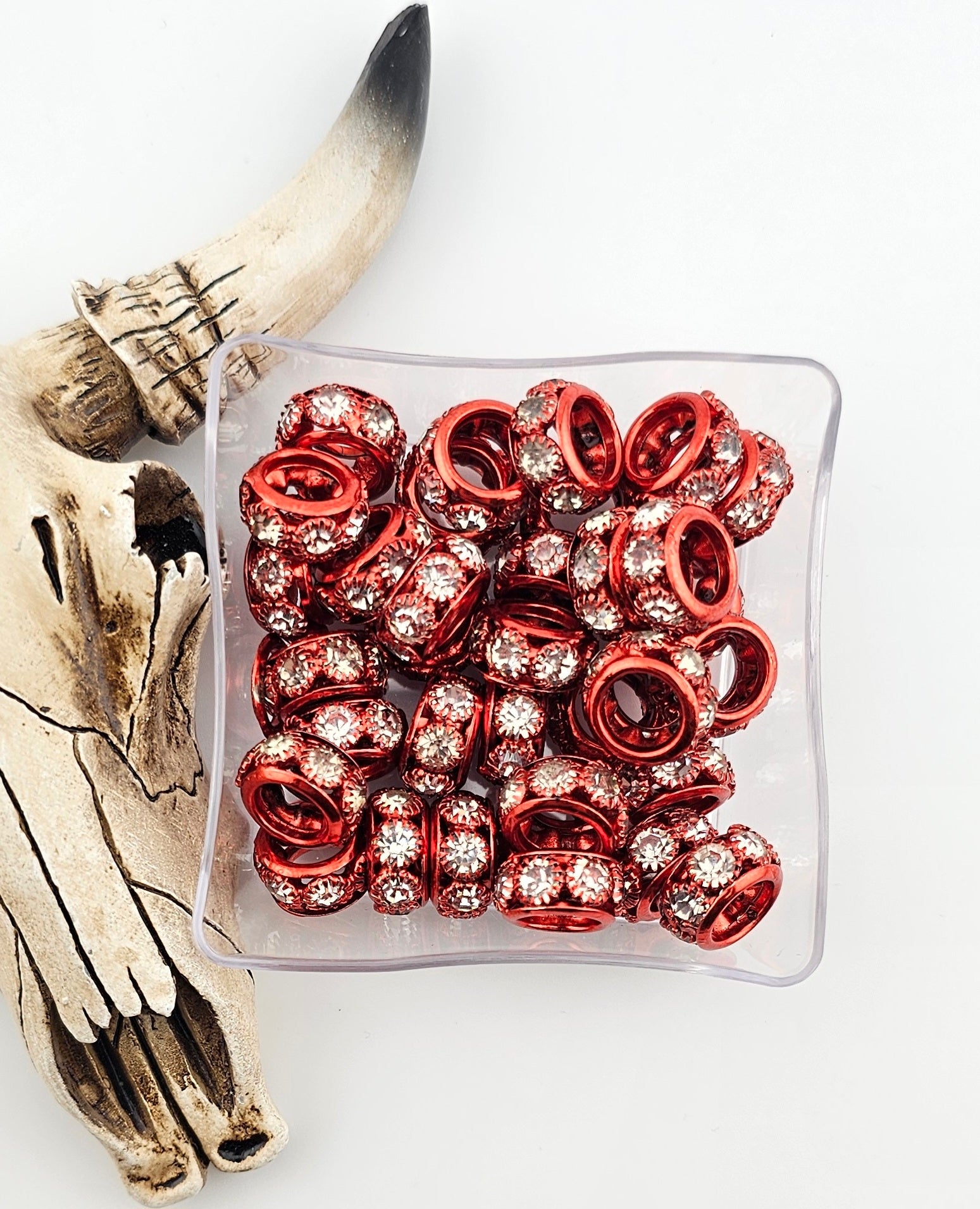 13mm Premium Rhinestone Red Spacer