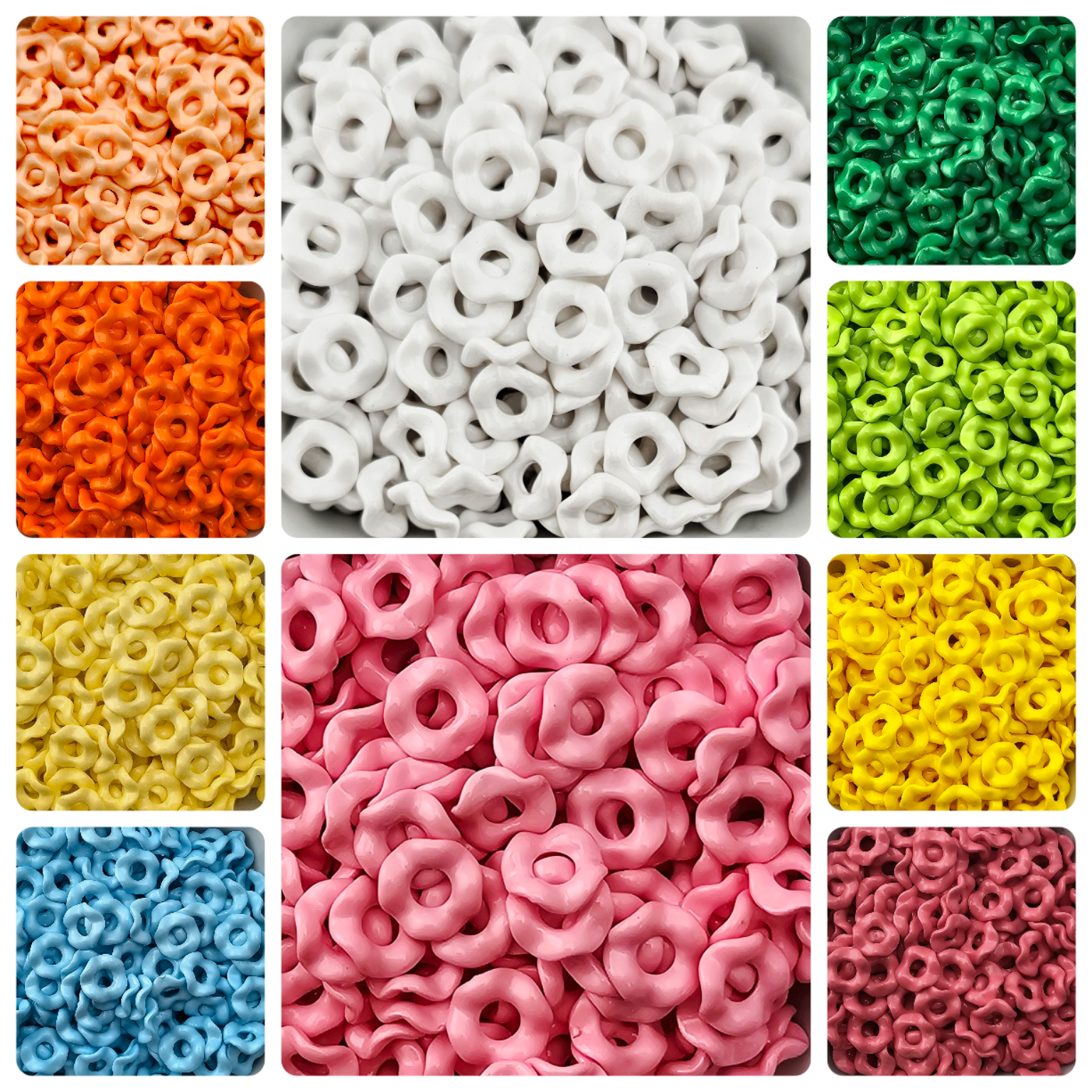 Wavey Acrylic Spacers 13mm (10ct) Large Hole