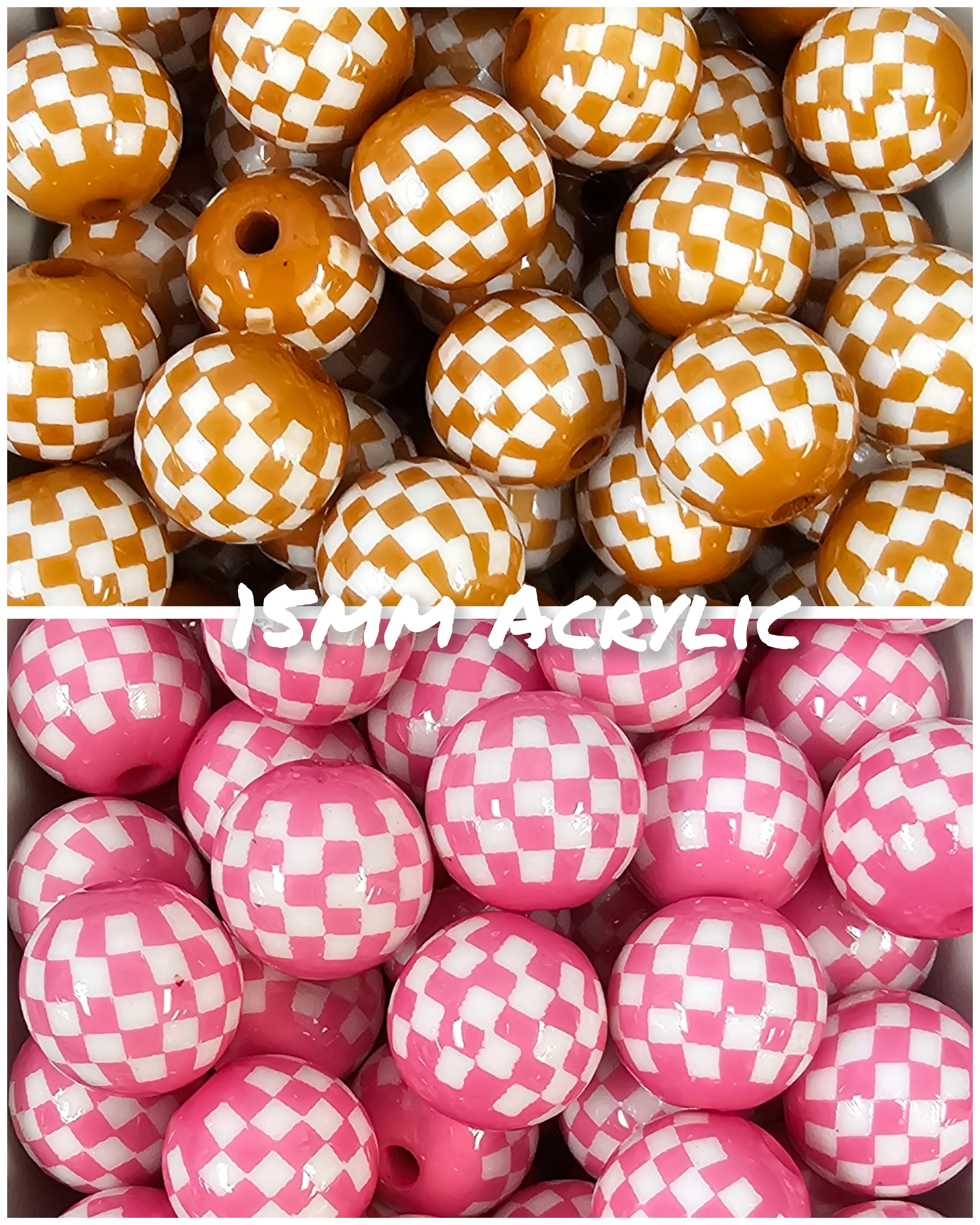 Checkered Acrylic 15mm