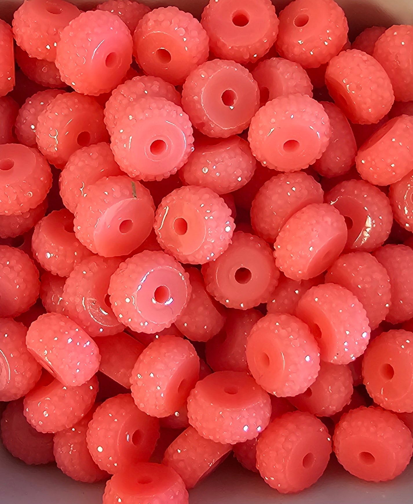 Resin Rhinestone Spacer 12mm Light Coral #58
