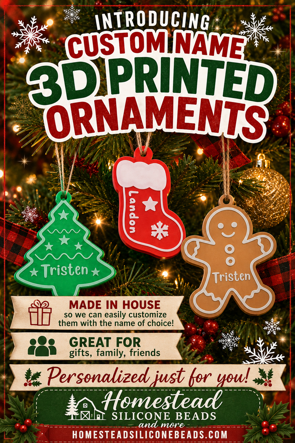 3D Customized Ornaments  10 to 15 days TAT