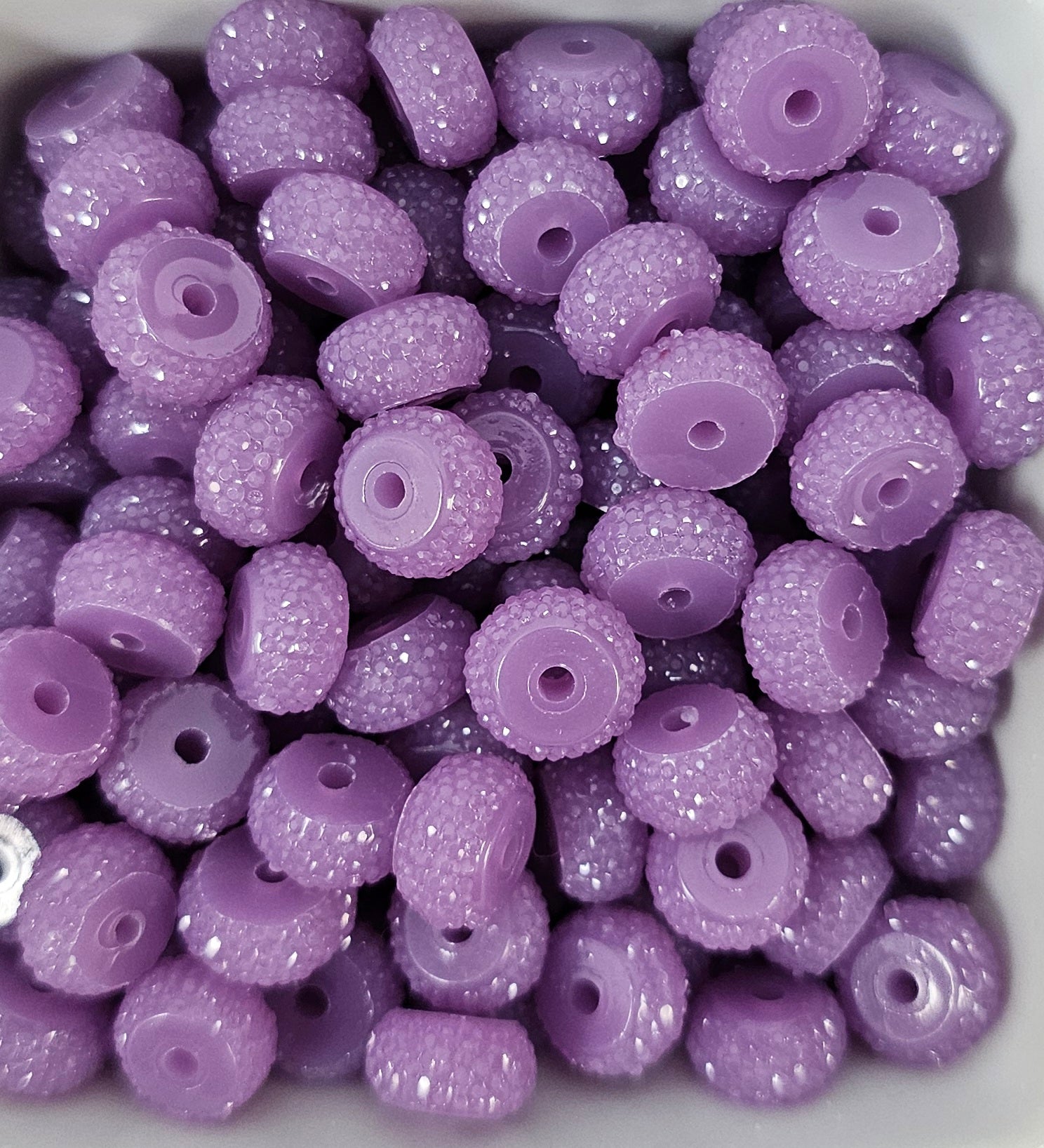 Resin Rhinestone Spacer 12mm Lavender Frost #27