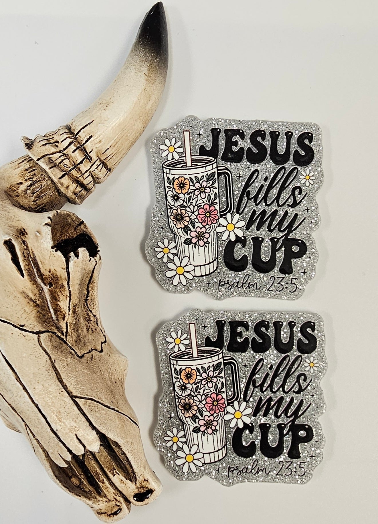Flatback Jesus Fills My Cup Glitter 104